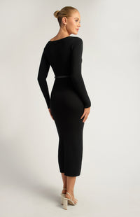 Carson Knit Midi Dress - Black