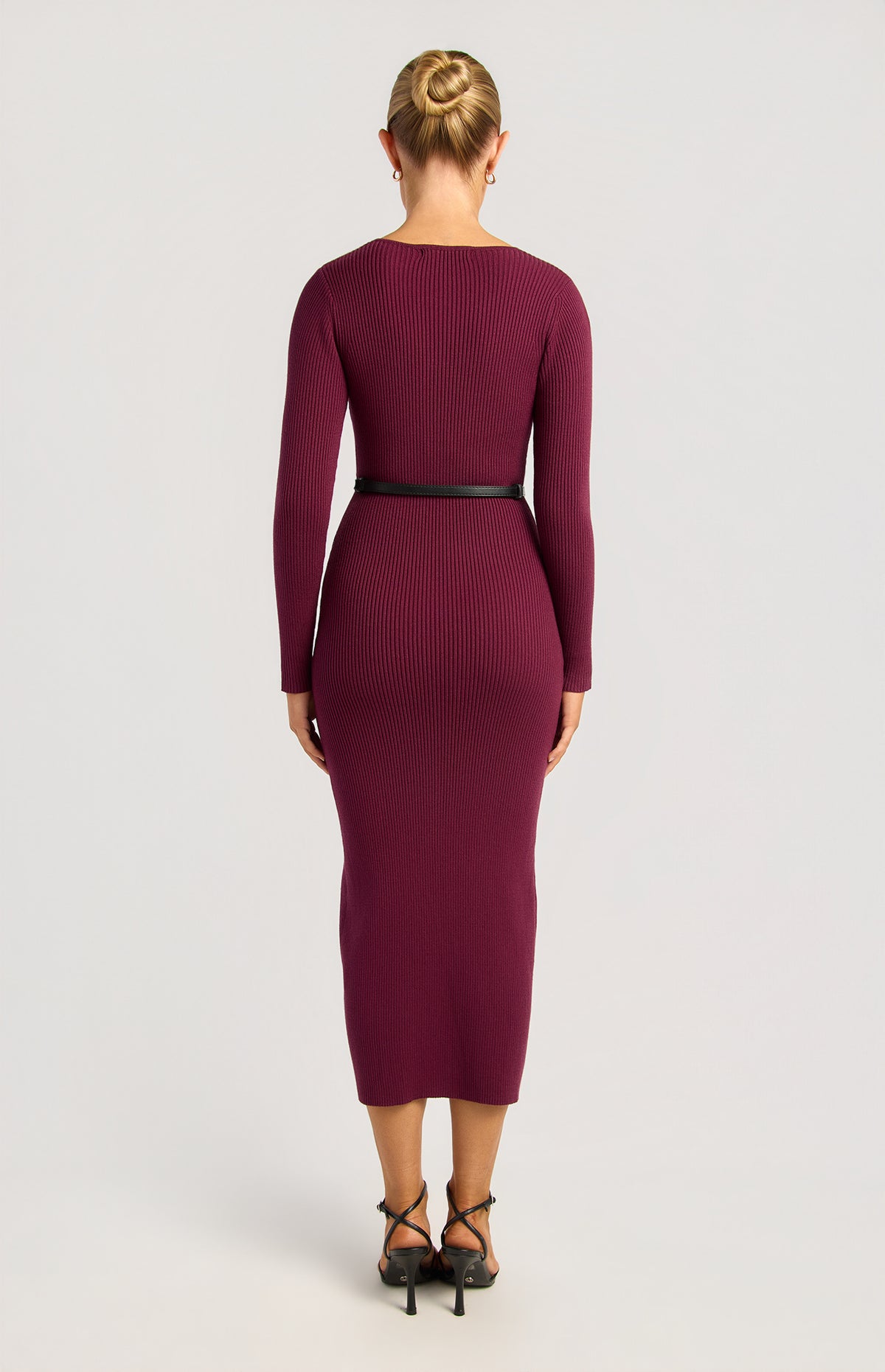 Carson Knit Midi Dress - Merlot