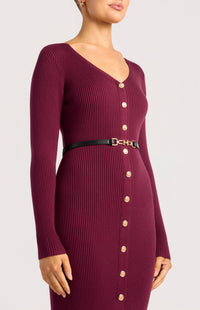 Carson Knit Midi Dress - Merlot