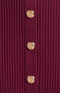 Carson Knit Midi Dress - Merlot