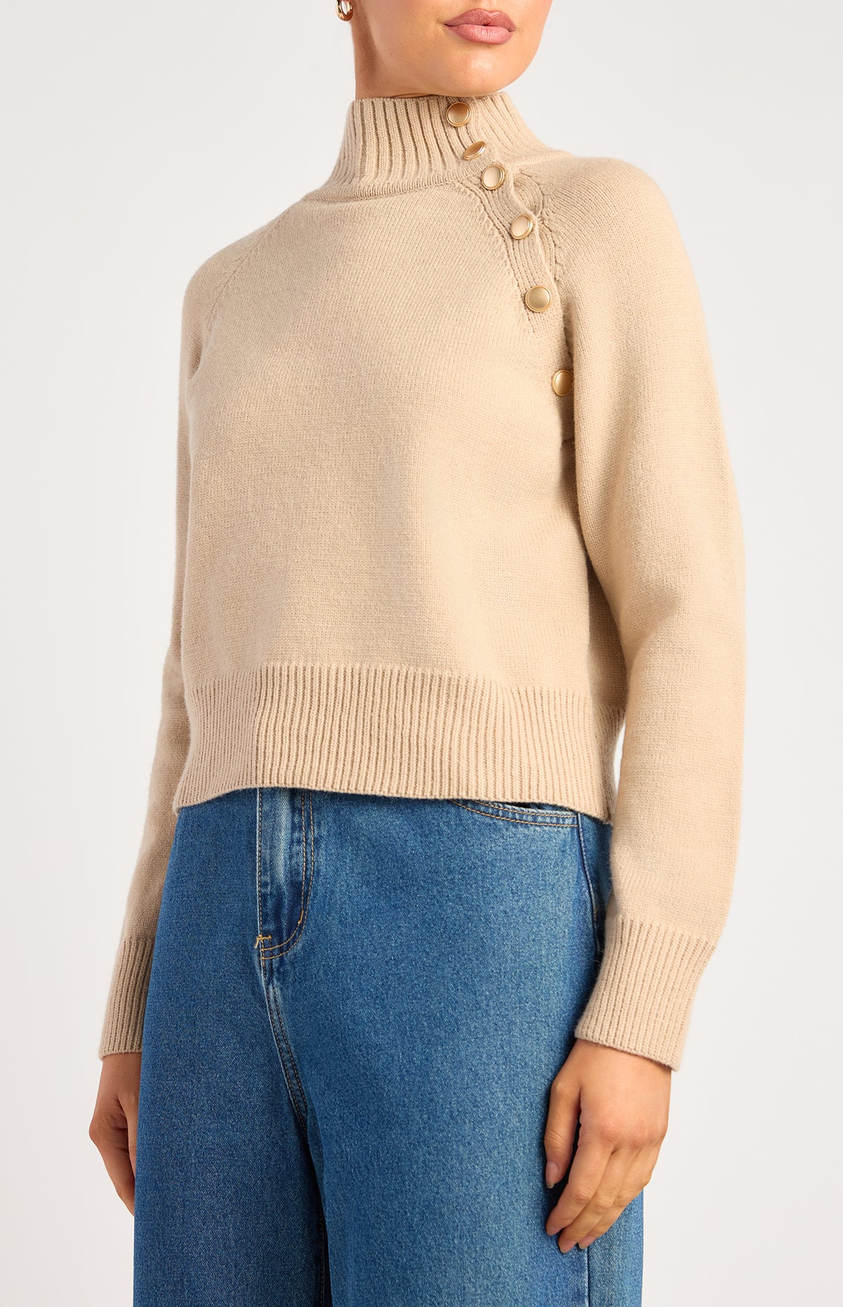 Maxwell Knit Jumper - Almond