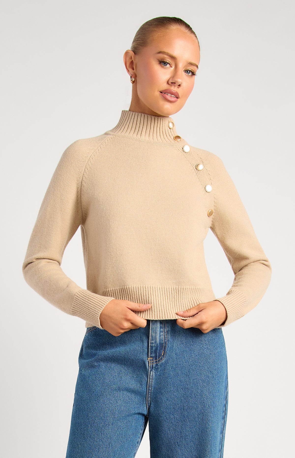 Maxwell Knit Jumper - Almond