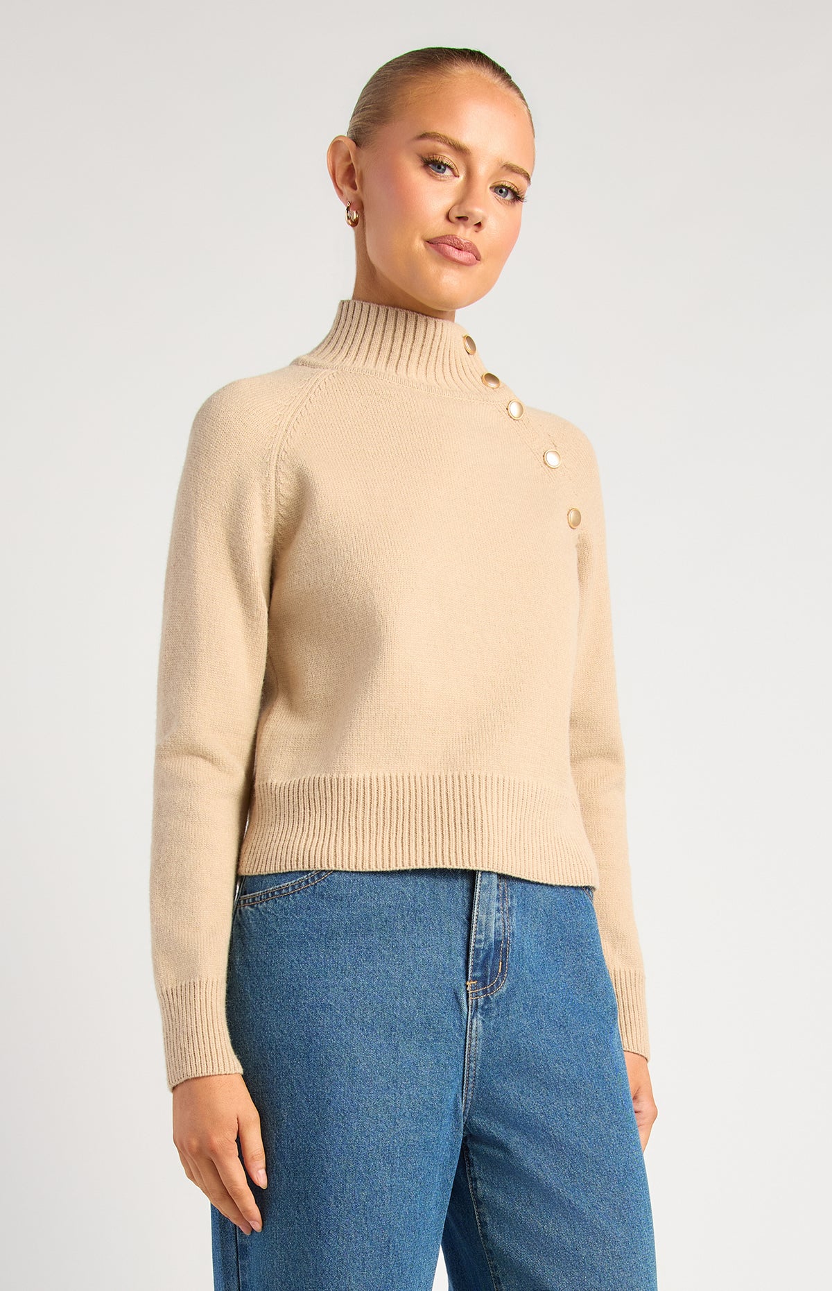 Maxwell Knit Jumper - Almond