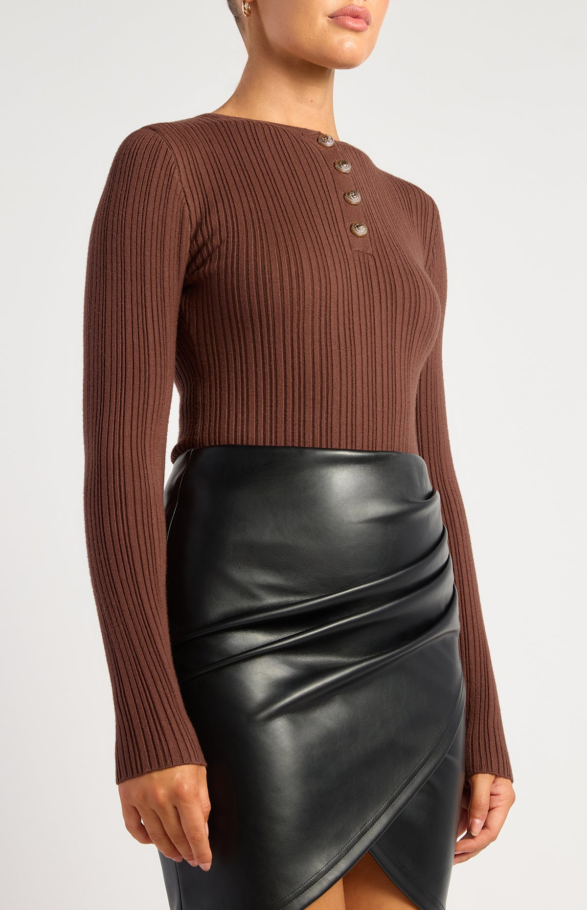 Seville Knit Bodysuit - Chocolate