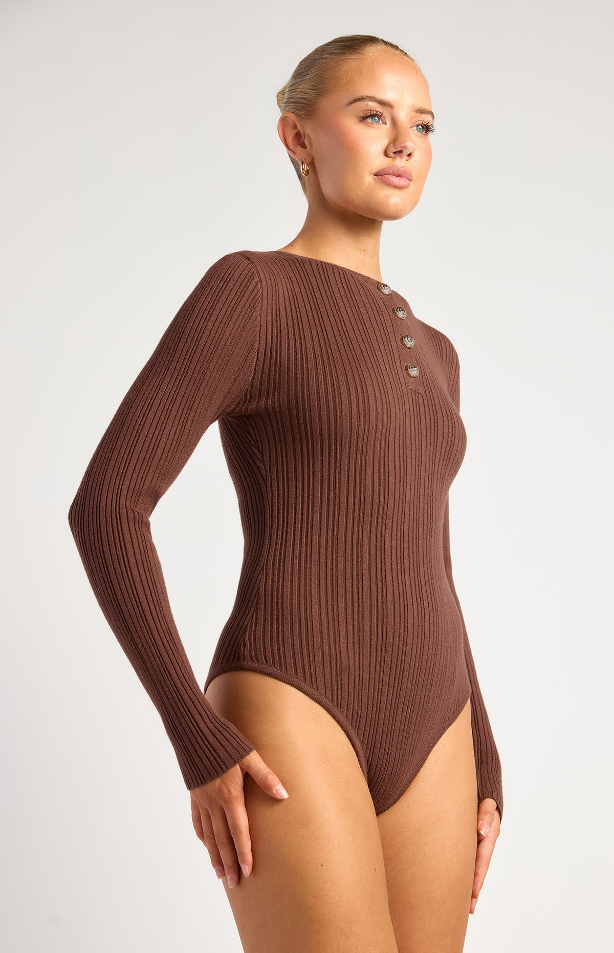 Seville Knit Bodysuit - Chocolate