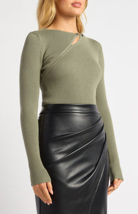 Mathilde Knit Top - Khaki