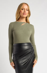 Mathilde Knit Top - Khaki