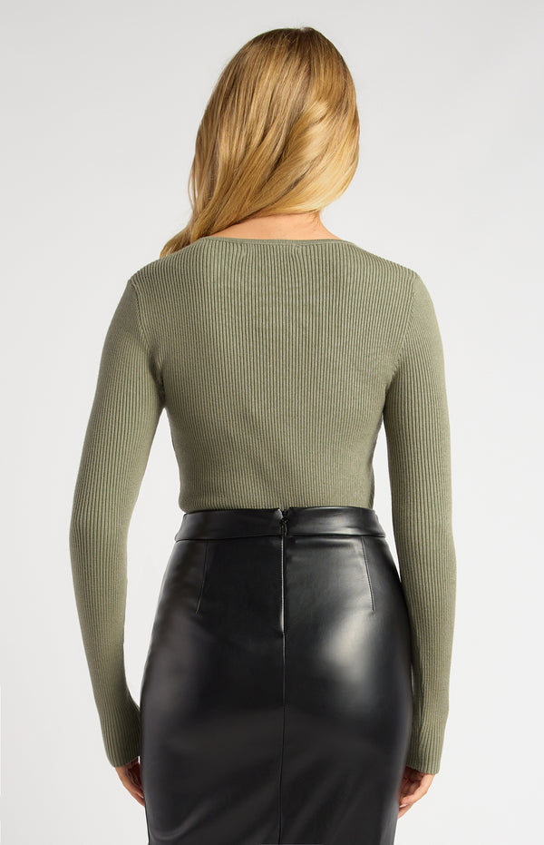 Mathilde Knit Top - Khaki