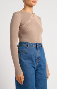 Mathilde Knit Top - Mushroom