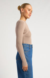 Mathilde Knit Top - Mushroom