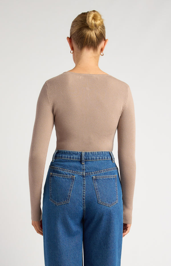 Mathilde Knit Top - Mushroom
