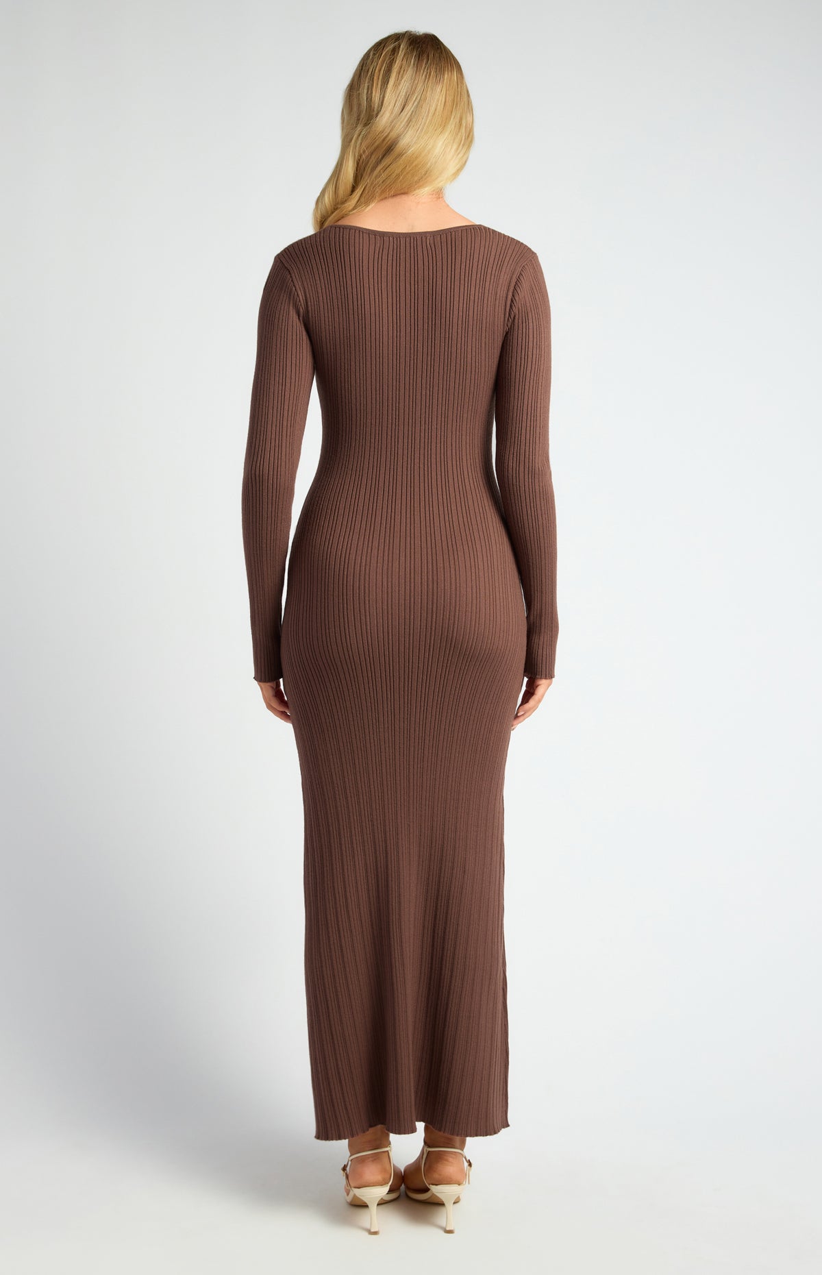 Domenica Knit Midi Dress - Chocolate