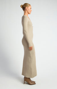 Domenica Knit Midi Dress - Sand
