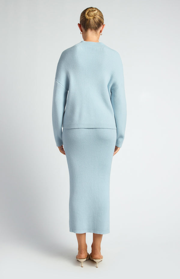 Albertine Jumper & Skirt Knit Set - Pale Blue
