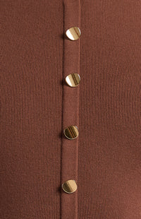 Angelique Knit Vest & Skirt Set - Chocolate