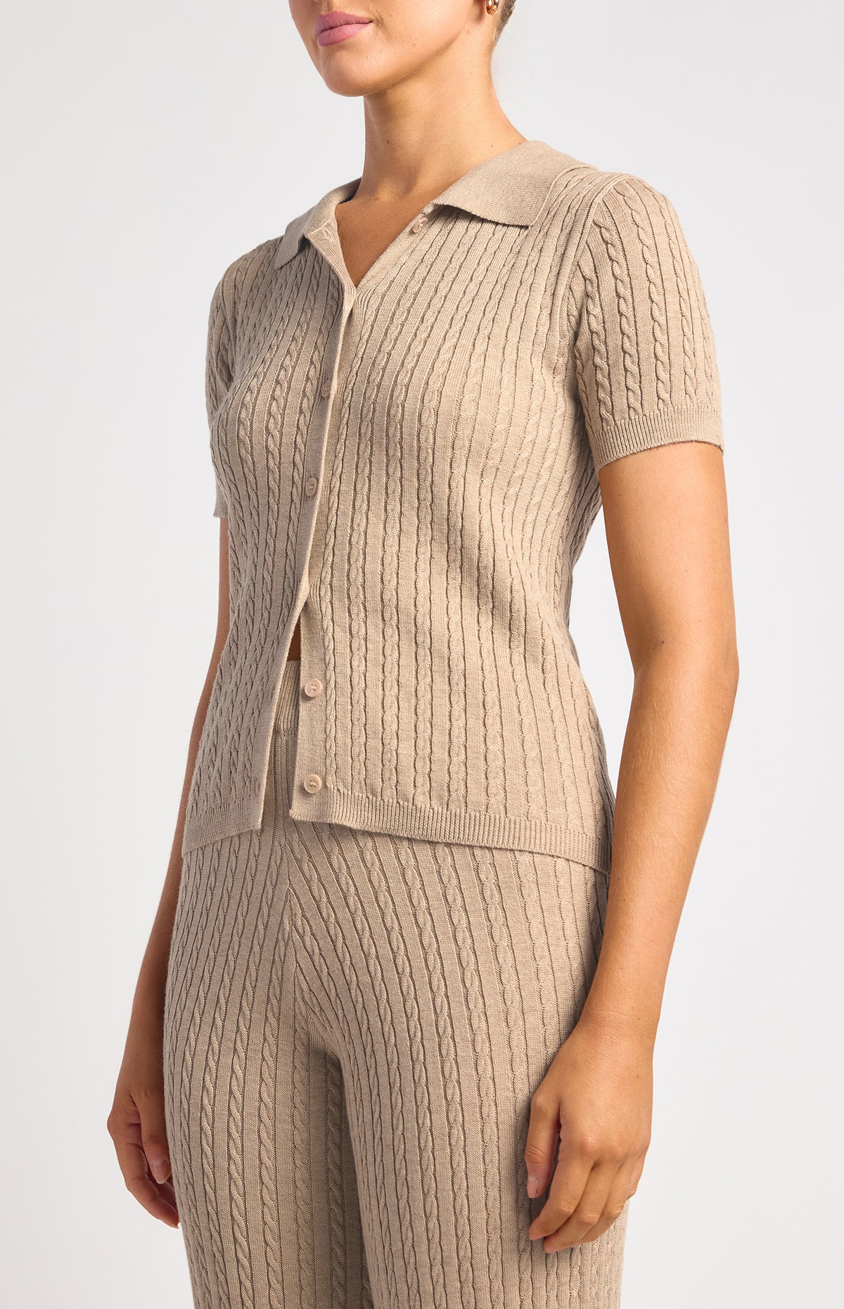 Samara Top & Pants Knit Set - Stone