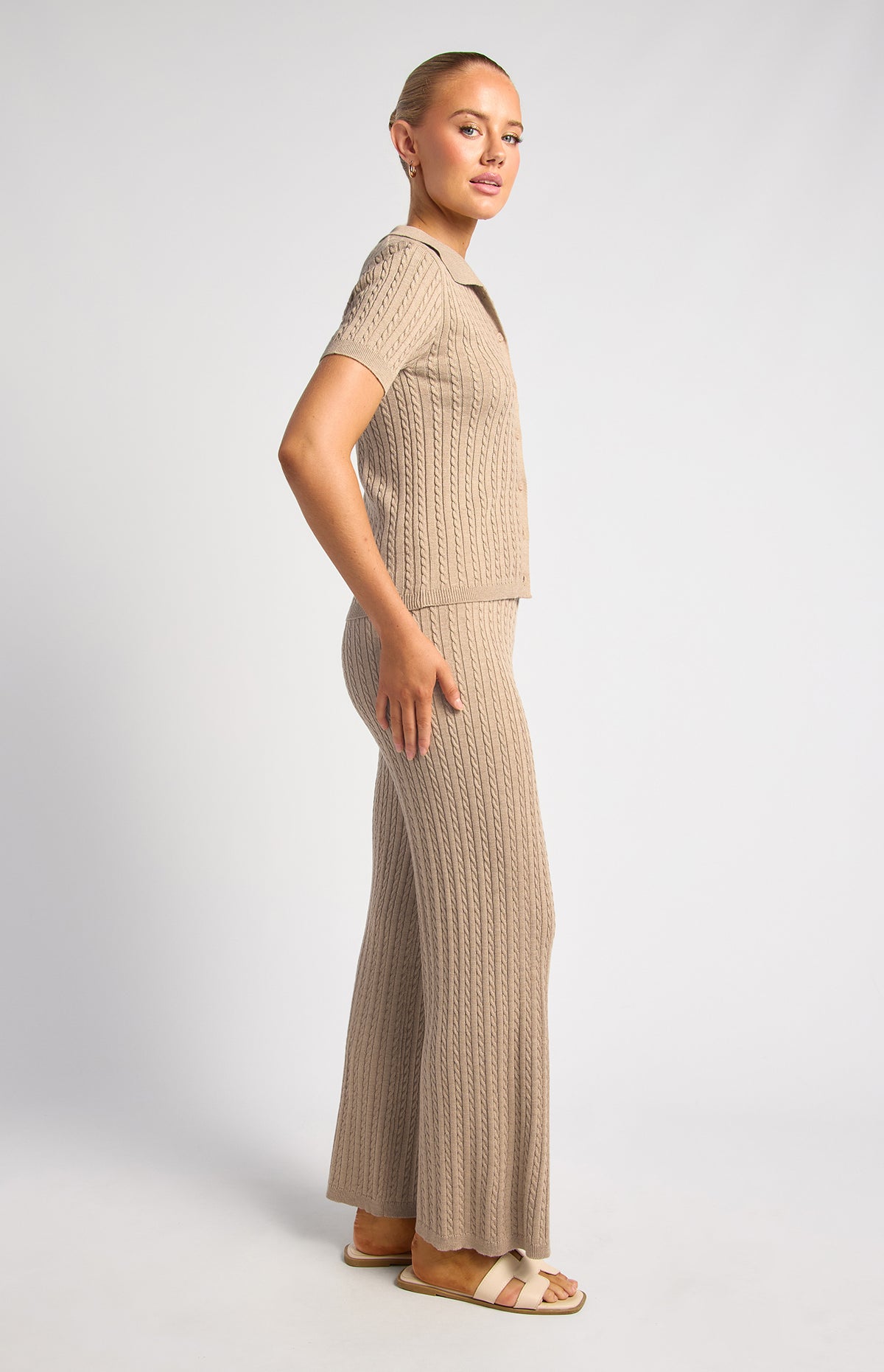 Samara Top & Pants Knit Set - Stone