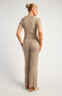 Samara Top & Pants Knit Set - Stone