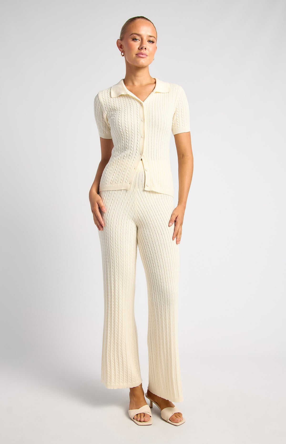 Samara Top & Pants Knit Set - White