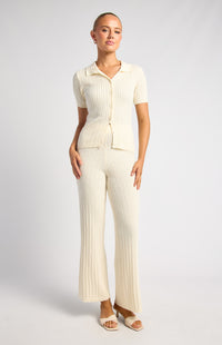 Samara Top & Pants Knit Set - White