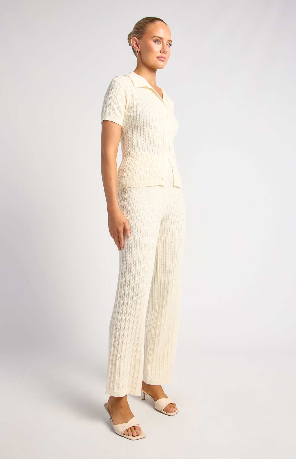 Samara Top & Pants Knit Set - White