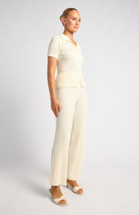 Samara Top & Pants Knit Set - White