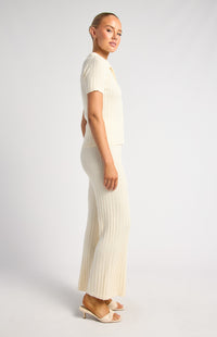 Samara Top & Pants Knit Set - White