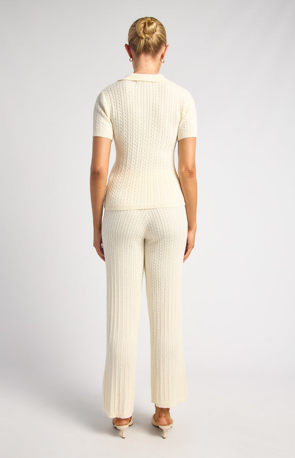 Samara Top & Pants Knit Set - White