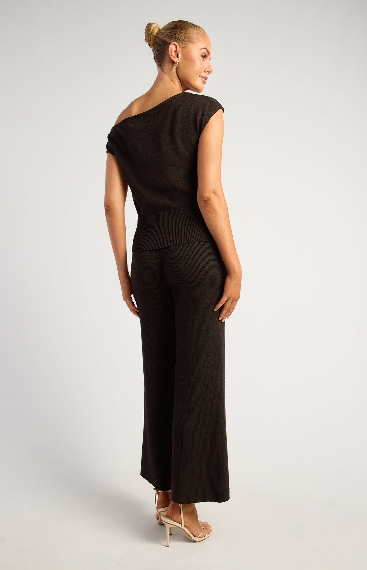 Newton Knit Top & Pants Set - Black