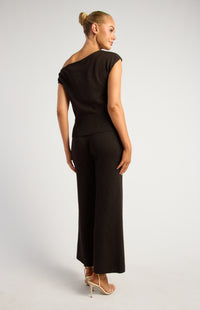 Newton Knit Top & Pants Set - Black