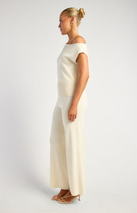 Newton Knit Top & Pants Set - White