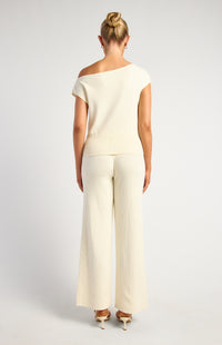 Newton Knit Top & Pants Set - White
