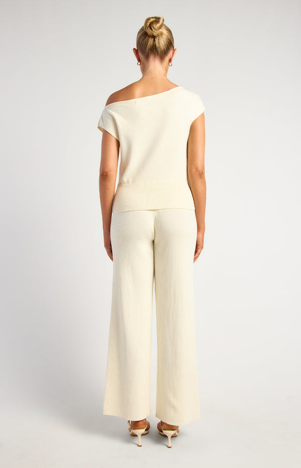 Newton Knit Top & Pants Set - White