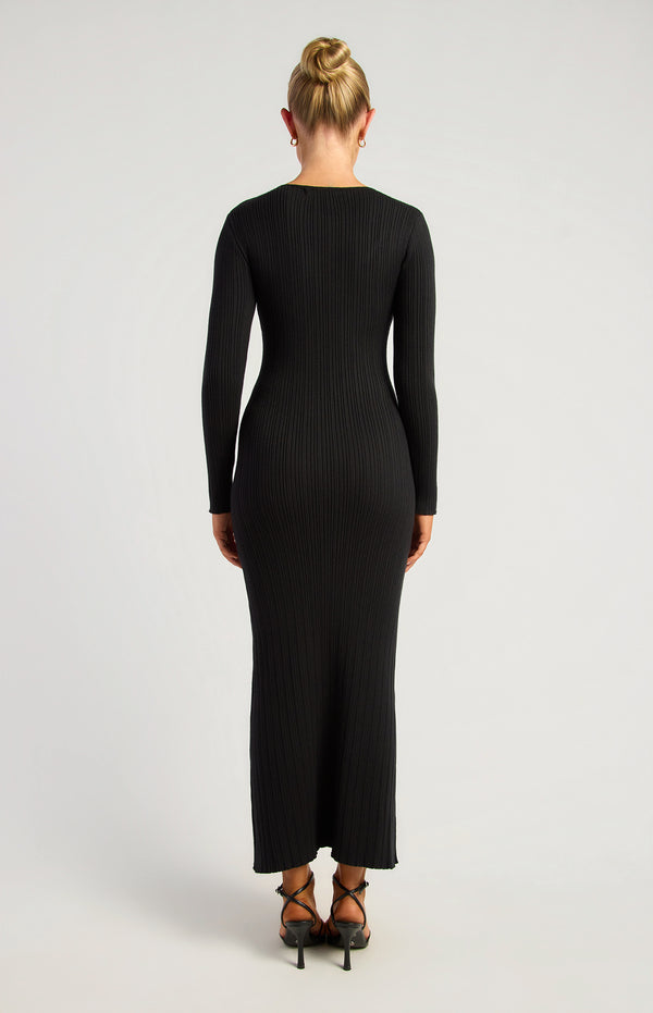Maddy Knit Maxi Dress - Black