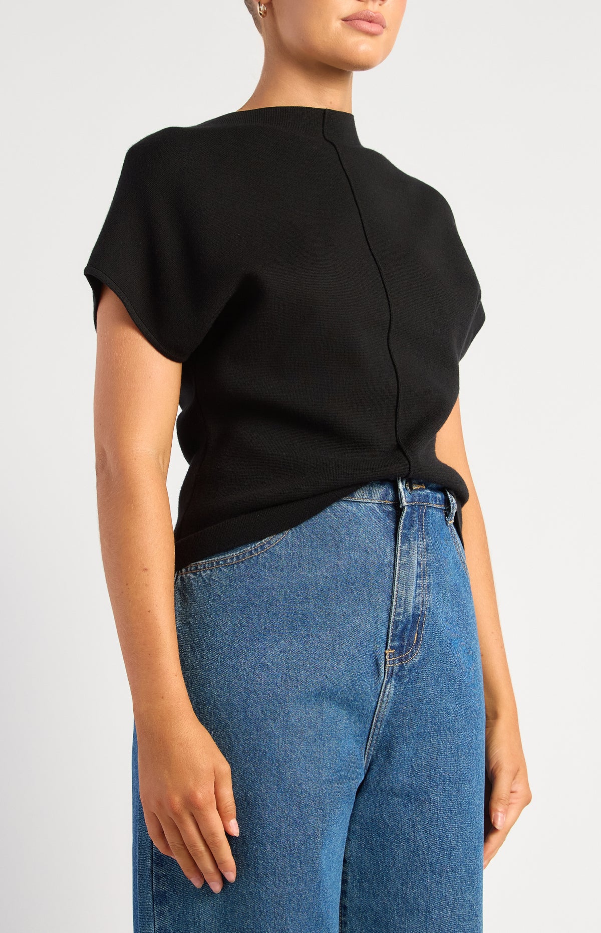 Grayson Short Sleeve Knit Top - Black