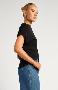 Grayson Short Sleeve Knit Top - Black