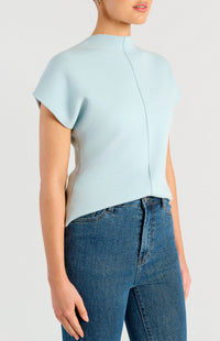 Grayson Short Sleeve Knit Top - Pale Blue