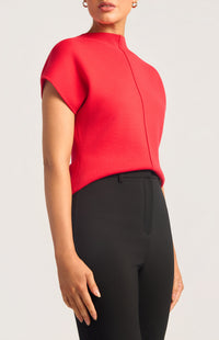 Grayson Short Sleeve Knit Top - Red