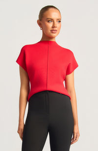 Grayson Short Sleeve Knit Top - Red
