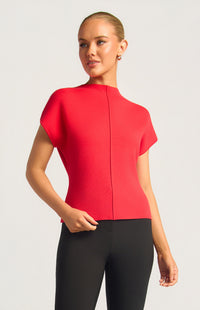 Grayson Short Sleeve Knit Top - Red