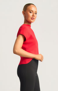 Grayson Short Sleeve Knit Top - Red