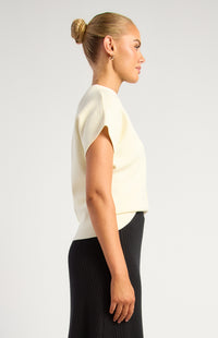 Grayson Short Sleeve Knit Top - White