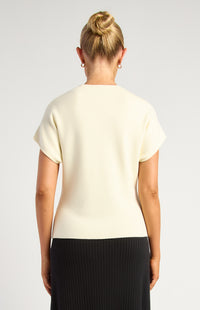 Grayson Short Sleeve Knit Top - White