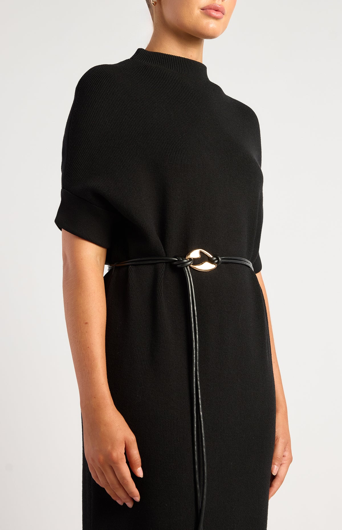 Annie Knit Midi Dress - Black