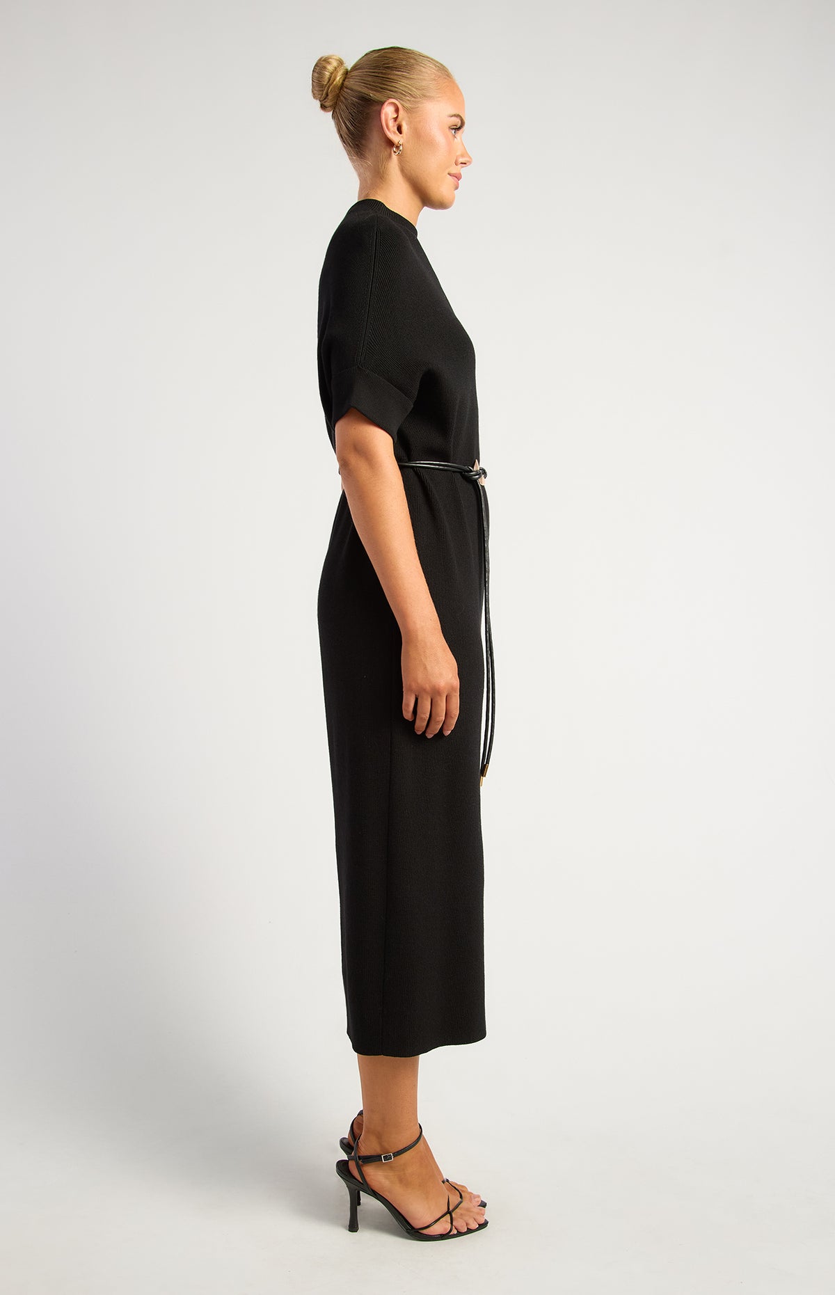 Annie Knit Midi Dress - Black