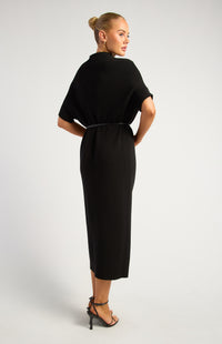 Annie Knit Midi Dress - Black