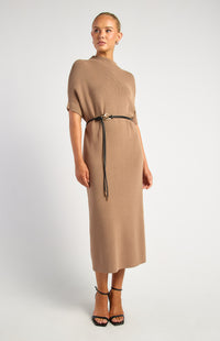 Annie Knit Midi Dress - Latte