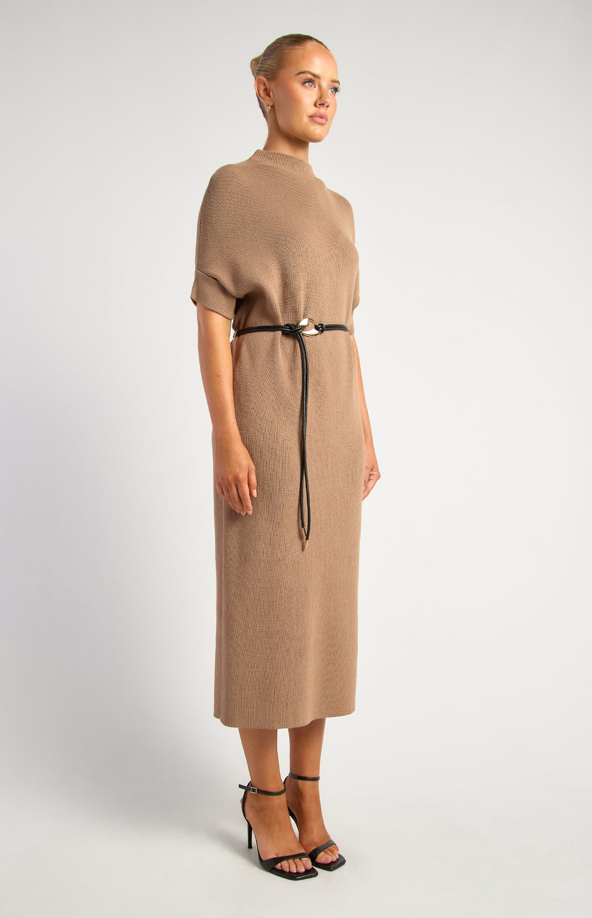 Annie Knit Midi Dress - Latte