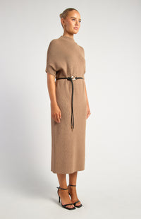 Annie Knit Midi Dress - Latte