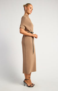 Annie Knit Midi Dress - Latte